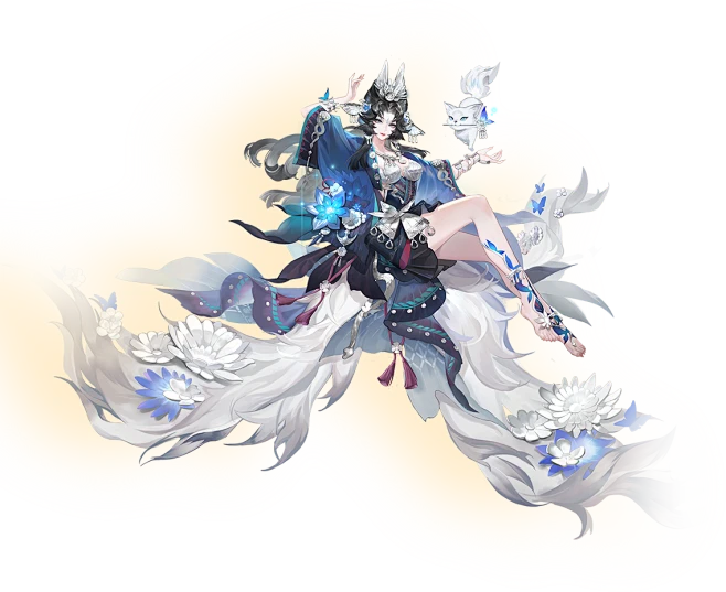 《阴阳师》本真三尾狐灵蛇绮撷-花瓣网