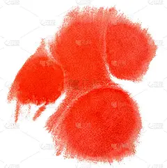 水彩印迹孤立在白色背景上。红色水彩手绘背景和背景为您的设计。