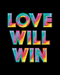 LOVE WILL WIN : Serie about eclectic lettering, 80 style, op art, full color...personal project. @北坤人素材