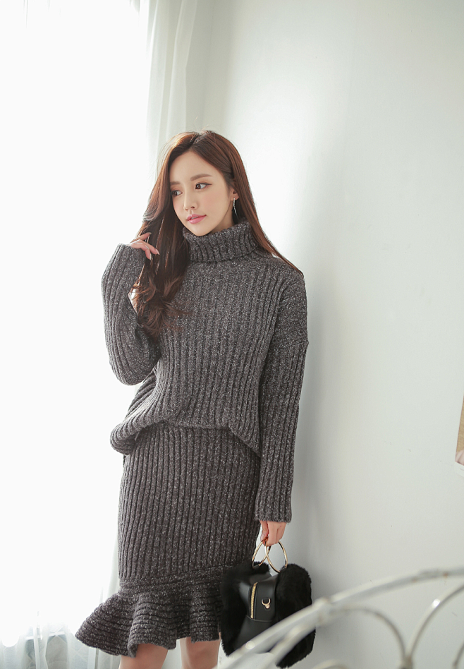Sonyoonjoo 170106图片bp更新水磨淡灰麻纹高领寒冬针织衫看图孙允珠吧百度贴吧 