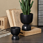 The Novogratz  Ceramic Round Planter - Set of 2 - Black