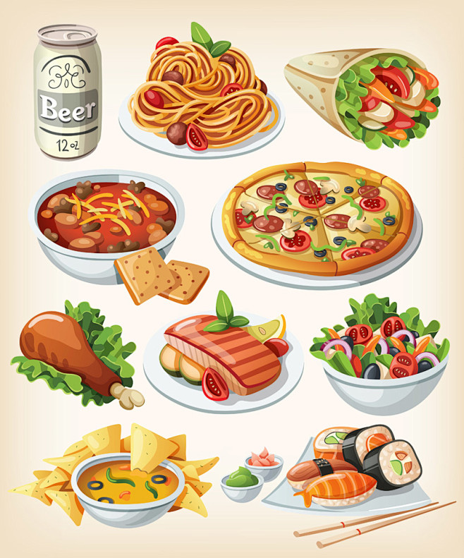 餐饮美食图标矢量素材(编号:201307...