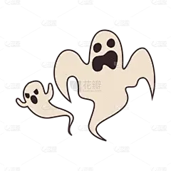 手绘万圣节鬼魂惊吓文艺贴纸