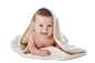 baby in towel is isolated on a white