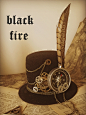 『black fire』蒸汽朋克帽子复古lolita小礼帽配饰羽毛齿轮基佬-淘宝网