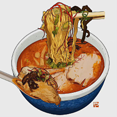 洛伊69采集到插画集——美食绘