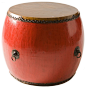 Old Drum Medium, Red - asian - side tables and accent tables - High Fashion Home