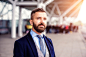 Hipster businessman in suit waiting at the airport by Jozef Polc on 500px