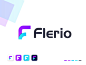 flerio logo design software company business simple minimal f logo design f letter f logo branding design gradient app logo designer logo design brand identity technology logo mark branding modern f letter logo f