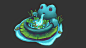 Frog Fountain, Jasmin Habezai-Fekri : This is a mini scene I made for the Handpainters Guild workshop on discord in the past week. The topic was Plants! So I made some pond plants as a practise and then started to expand it to this big frog fountain! I ha