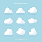 White Cloud icônes pack Vecteur Premium