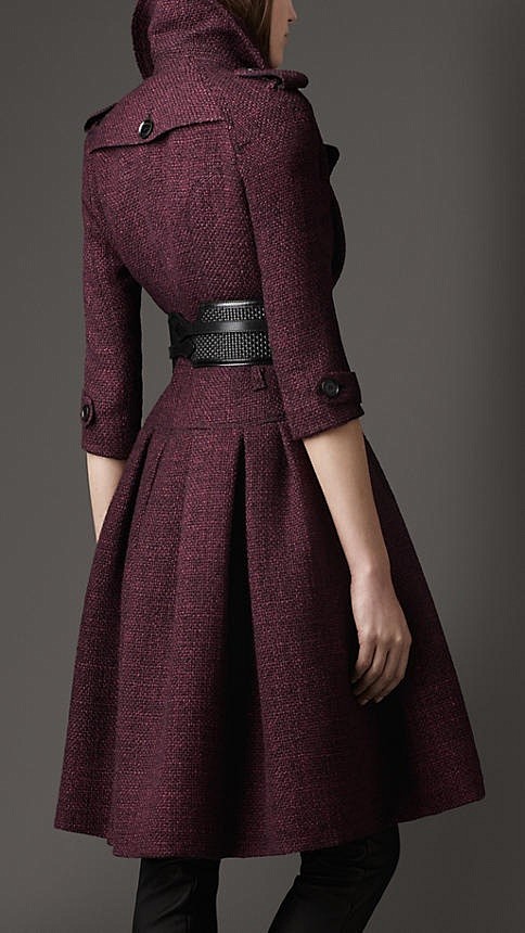 Purple Tweed Coat Bu...