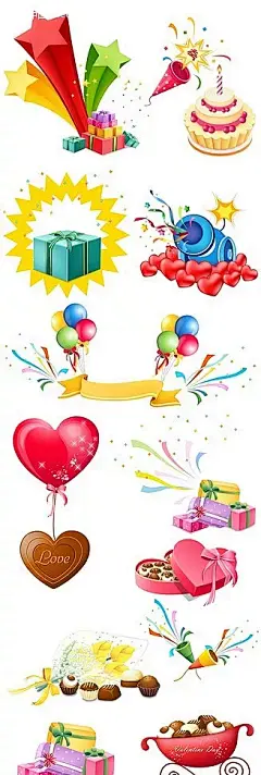 LOVE|PSD|PSD分层素材|爱心气球|蛋糕|绘画设计|节日插画|节日素材|卡通物品|礼物盒子|漫画物品|巧克力|商业漫画|圣诞节|矢量物品|手绘物品|水彩|物品插画