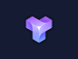 T Letter Logo blockchain cube flower geometry gradient illustration innovation isometry letter logo logo 3d mark molecule sign smooth spinner textile triangle volumetric waves