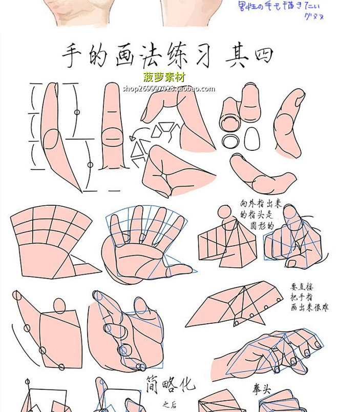 手的绘画练习 基础造型 手部结构 Cg 原画 插画 动漫 参考素材 淘宝网 