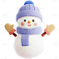 冬季卡通感3D立体C4D可爱雪人元素素材