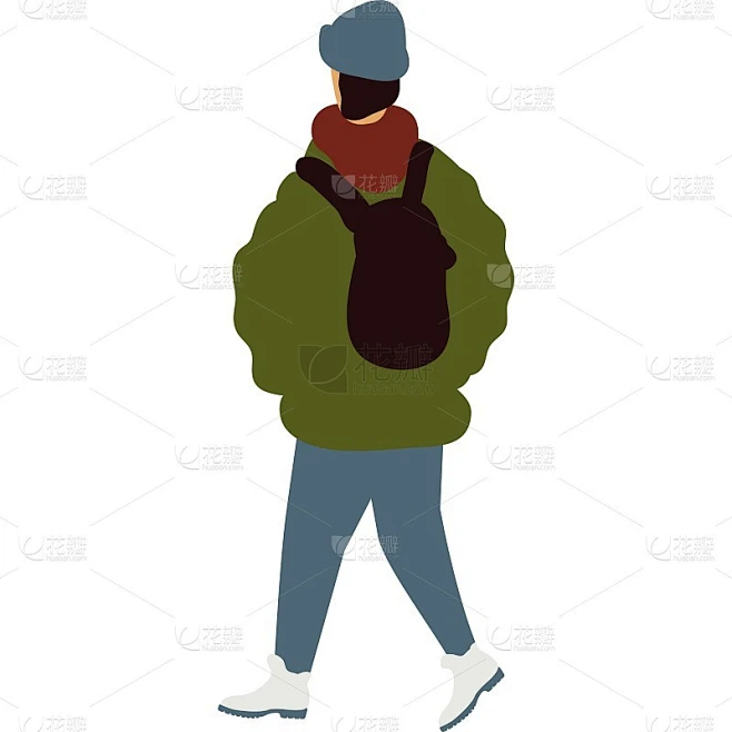 Man walking back view vector图标孤立图片_其他图片图片素材-花瓣网