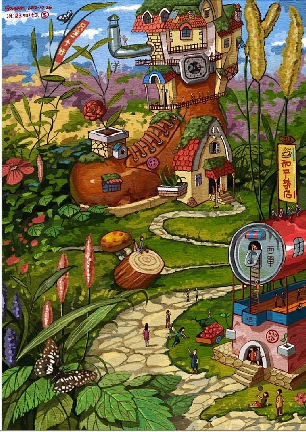 不一样的创意城市插画 （作者：流浪了如此...