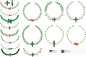 [美工云]-Christmas-wreath手绘矢量圣诞花纹边框矢量素材下载_PNG：