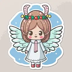 可爱的小精灵小天使卡通人物插画矢量图设计素材