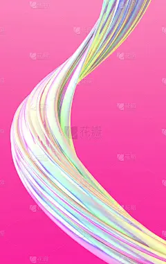 3D渲染，时尚波，曲线，动态形式，塑料