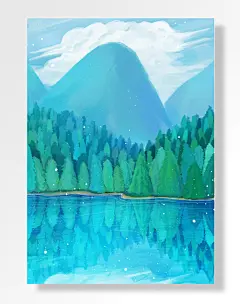 创意大自然山水手绘