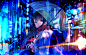 Anime 1600x1020 umbrella anime girls neon