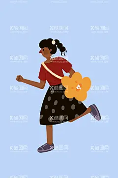 红色青春扁平风女孩运动元素  - 源文件下载【酷图网】扁平插画,插画女孩,插画男孩,插画孩子,扁平插画儿童,儿童插画,插画素材,噪点插画,肌理插画,人物插画,人物素材,儿童素材,插画,