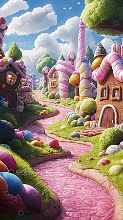 糖果屋村庄高清模板免费下载-趣麦麦图