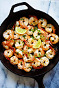 Lemon Herb Butter Shrimp - crazy easy and delicious skillet sauteed shrimp with lemon butter and herbs this recipe takes less than 15 mins | rasamalaysia.com