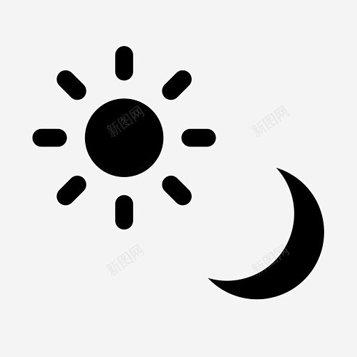日月白天夜晚图标 免费下载 页面网页 平面电商 创意素材