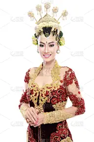 女人,爪哇,传统,婚纱,可巴雅服,日惹特区,婚姻,妻子,肖像,东亚人