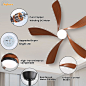 Amazon.com: Sofucor 52" Smart Ceiling Fan, Indoor/Outdoor Ceiling Fans with Lights and Remote, Work with Alexa/Google/App, 3-Color Light 6-Speed Timing Reversible DC Motor for Bedroom Living Room Patio : Tools & Home Improvement