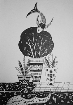 黑白装饰画-花瓣网|陪你做生活的设计师 | 儿童画