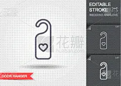 阴影,挂衣架,线图标,心型,蜜月,直的,婚礼,汽车旅馆,证章,爱