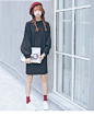 LRUD2016女装秋装新款韩版半高领连衣裙女宽松廓形蝙蝠袖打底裙-tmall.com天猫