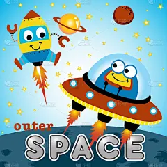 outer space robots cartoon
