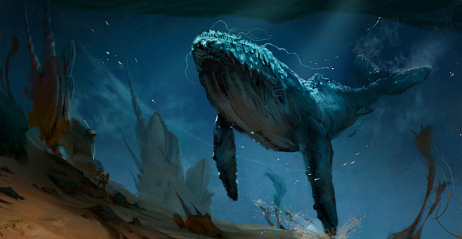 神兽鲲山海经异兽神话神兽鲸鱼暴龙