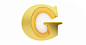 3d-render-letter-g-gold-metal-isolated-white-wall