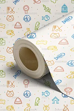 简笔画宠物图案墙纸（含多种格式）