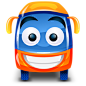 橙色的公共汽车图标 iconpng.com #Web# #UI# #素材#