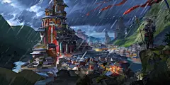 国风武侠场景背景CG原画江湖侠客捕快手绘绘插画美术临摹参考素材_0027