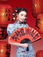 国潮 妆容彩妆 眼妆 唇妆护肤美妆美女微笑笑容模特医美女装酷流行时尚珠宝-3671
