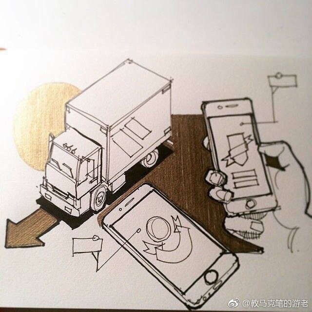 【工业感】产品马克笔手绘设计草图 ​​​...