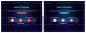 蓝黑色背景红色圆形标题半透明箭头递进PPT图表 - 演界网，中国首家演示设计交易平台