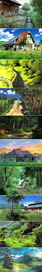 [【手绘】宫崎骏的动画世界，最美的10个场景] - 都是纯手绘，赞！