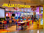 Jinjja Chicken Changi Airport T2 : Designing a distinctive brand experience for a Korean fast casual restaurant chain through an immersive dining space.Taking inspiration from the bright lights and fast-paced city vibe of Korea, the space is an interpreta