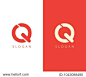 Q letter logo cut design template