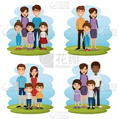 家庭,性格,动物群,女儿,可爱的,父母,公园,人种,爱,相伴