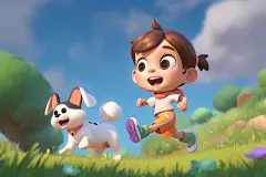 小孩场景儿童形象模型图片